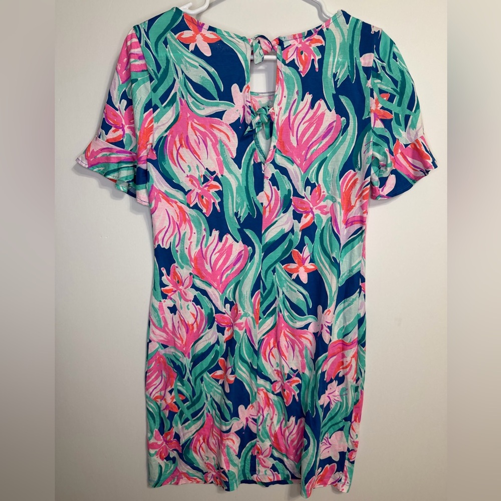 Lilly Pulitzer Mellorie Dress Mr Peacock Dream 100% Pima Cotton Size Small - Picture 6 of 8